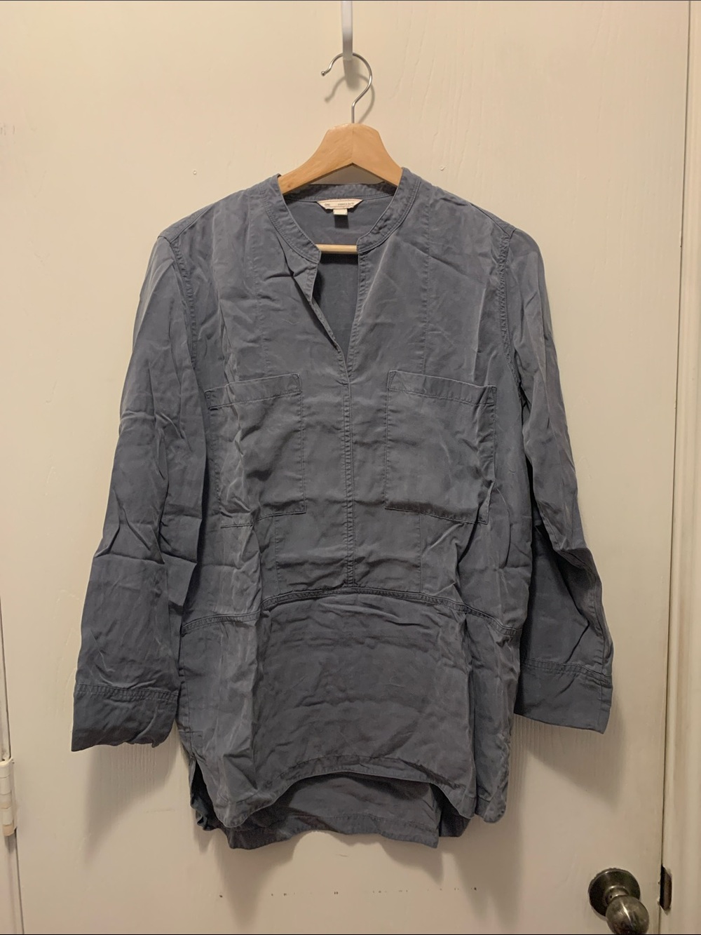 GAP Women's Slate Blue Casual 3/4 Sleeve Top